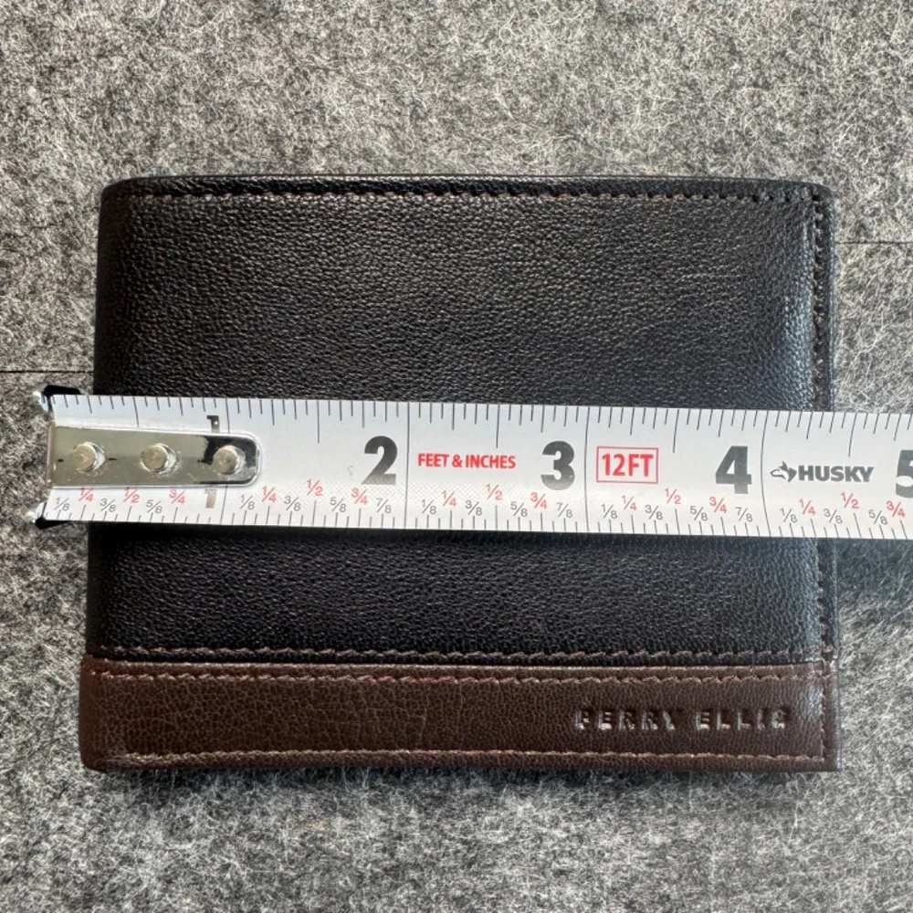 Perry Ellis Portfolio Bifold Passcase Leather Men's Wallet Removable ID Holder